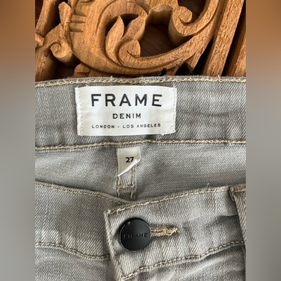 FRAME Jeans Le Garçon Light Gray Mid Rise Skinny  Slim Ankle  SZ: 27/4-6 - Picture 5 of 9